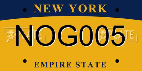 NOG005 New York License Plate