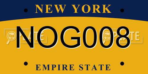 NOG008 New York License Plate