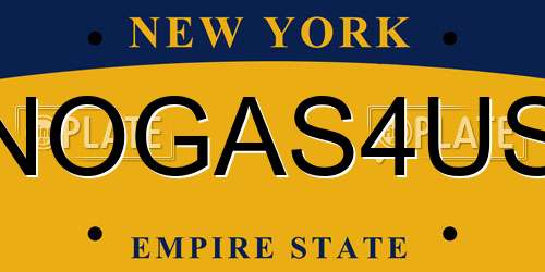 NOGAS4US New York License Plate
