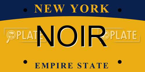 NOIR New York License Plate