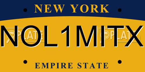 NOL1MITX New York License Plate