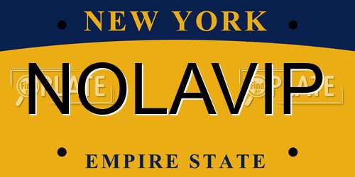 NOLAVIP New York License Plate