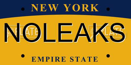 NOLEAKS New York License Plate
