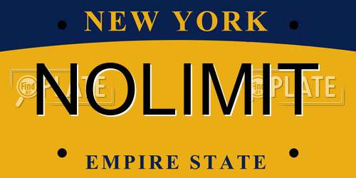 NOLIMIT New York License Plate