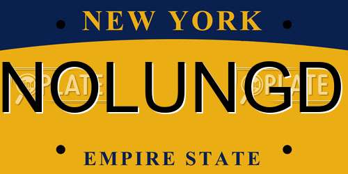 NOLUNGD New York License Plate