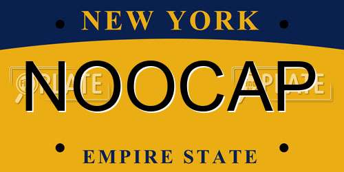 NOOCAP New York License Plate