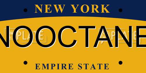 NOOCTANE New York License Plate