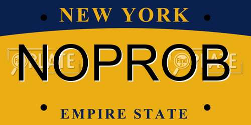 NOPROB New York License Plate
