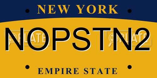 NOPSTN2 New York License Plate