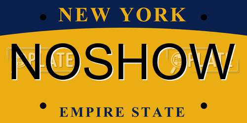 NOSHOW New York License Plate