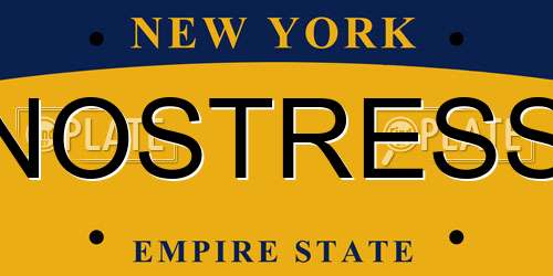NOSTRESS New York License Plate
