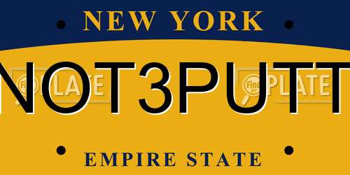 NOT3PUTT New York License Plate