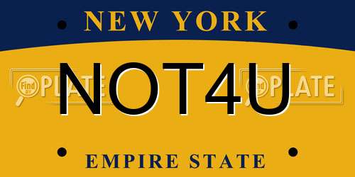 NOT4U New York License Plate