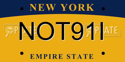 NOT91I New York License Plate
