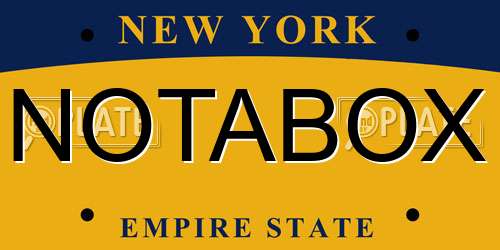 NOTABOX New York License Plate