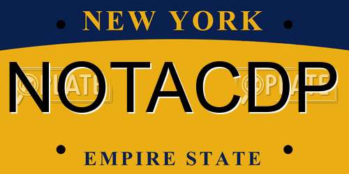 NOTACDP New York License Plate