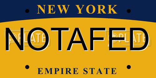 NOTAFED New York License Plate