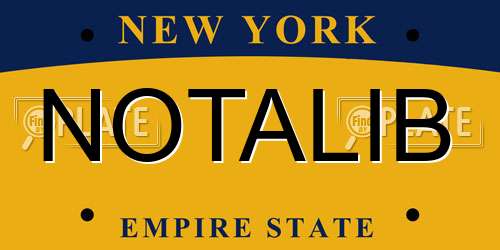 NOTALIB New York License Plate