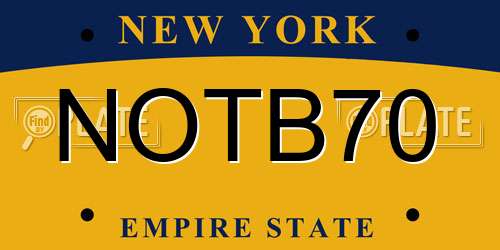 NOTB70 New York License Plate