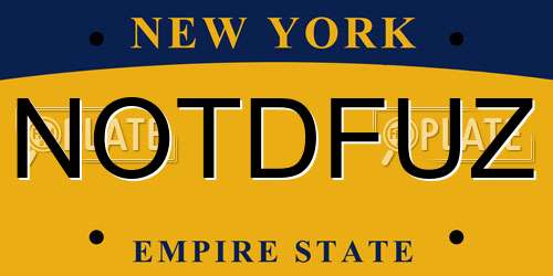 NOTDFUZ New York License Plate