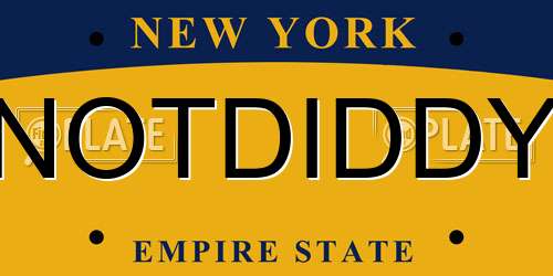 NOTDIDDY New York License Plate
