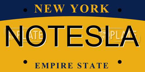 NOTESLA New York License Plate
