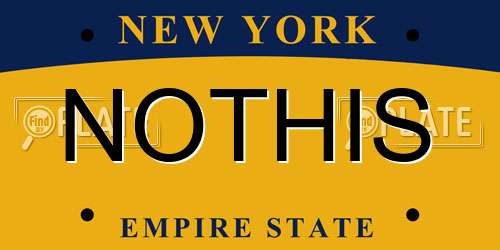 NOTHIS New York License Plate