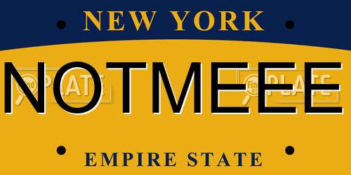 NOTMEEE New York License Plate