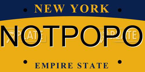 NOTPOPO New York License Plate