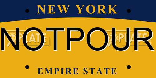 NOTPOUR New York License Plate