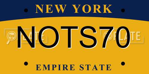 NOTS70 New York License Plate