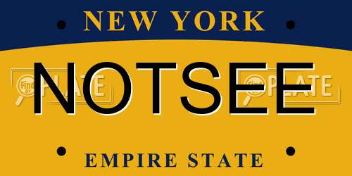 NOTSEE New York License Plate