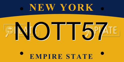 NOTT57 New York License Plate