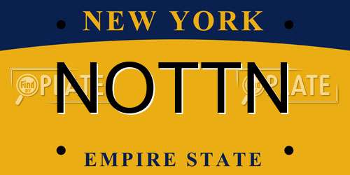 NOTTN New York License Plate