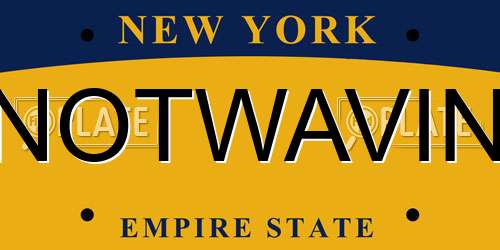 NOTWAVIN New York License Plate