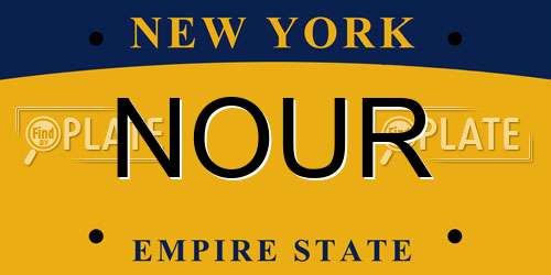 NOUR New York License Plate
