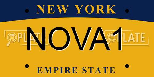 NOVA1 New York License Plate