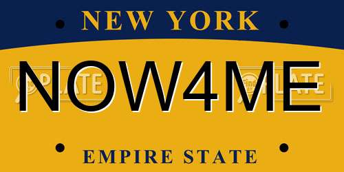 NOW4ME New York License Plate