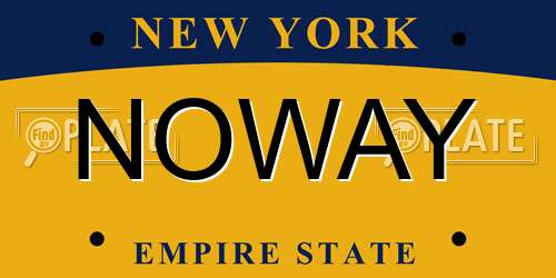 NOWAY New York License Plate