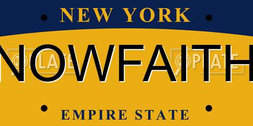 NOWFAITH New York License Plate