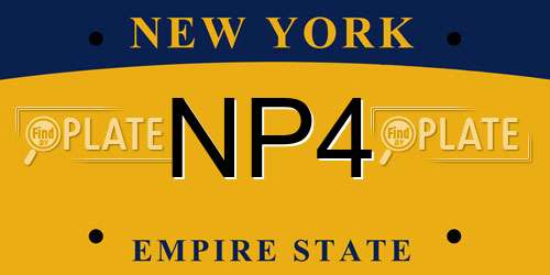 NP4 New York License Plate