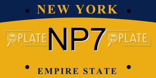 NP7 New York License Plate