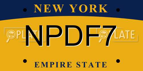 NPDF7 New York License Plate