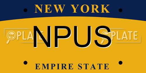 NPUS New York License Plate