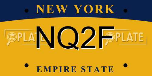 NQ2F New York License Plate