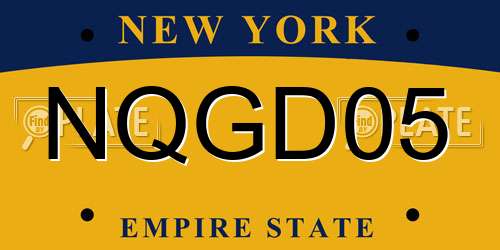 NQGD05 New York License Plate