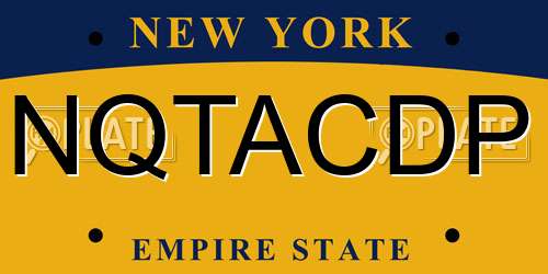 NQTACDP New York License Plate