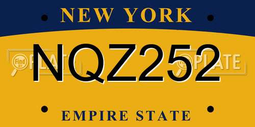 NQZ252 New York License Plate