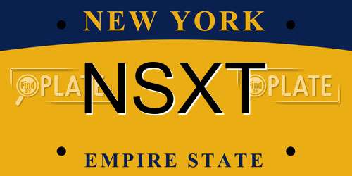 NSXT New York License Plate