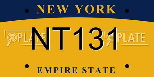 NT131 New York License Plate